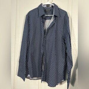 Nick Graham Men’s Blue and White Button Down Shirt Size 2XL NWOT